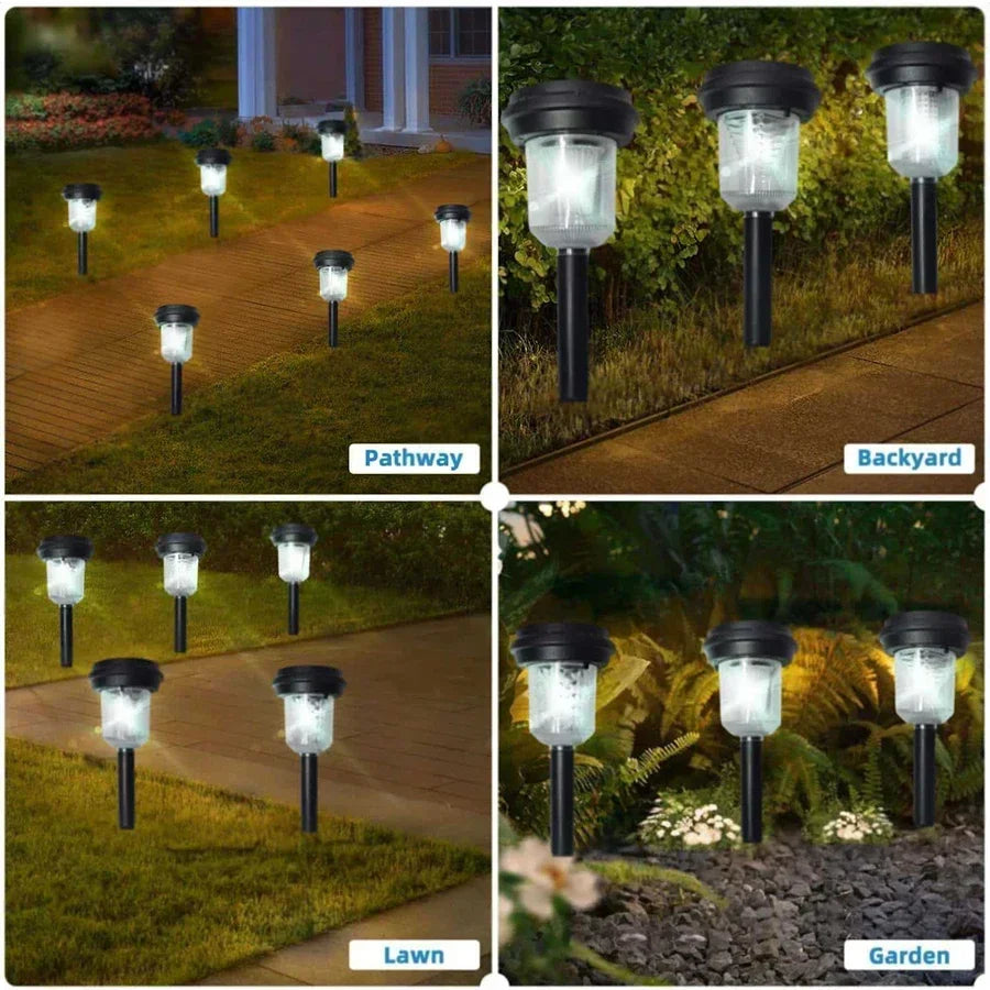 Solar Outdoor Lights New Garden Lamps Powered Waterproof Landscape Path for Yard Backyard Lawn Patio Decorative LED Lighting