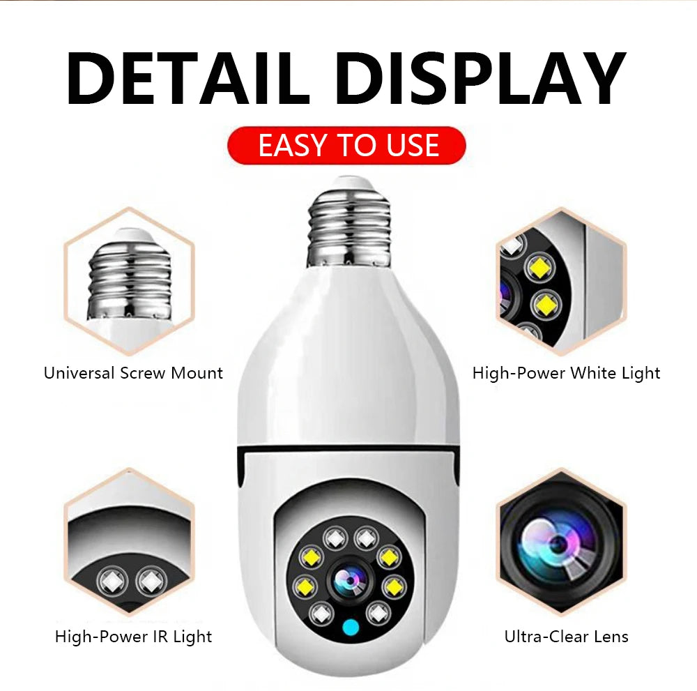 Smart Wireless Security Camera 2.4GHz WiFi, Plug & Play No Installation, Indoor Outdoor, Pet Monitoring for Home Travel Rental,