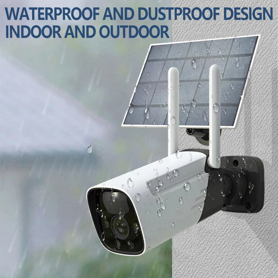 Solar Powered Security Camera Outdoor Wireless WiFi Camera 3MP Home Surveillance Camera Night Vision Waterproof Motion Detecti