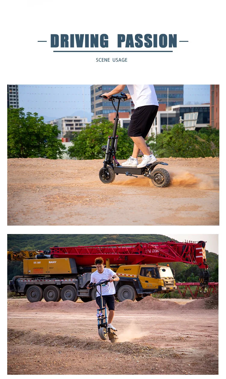 E5B High Speed Electric Scooter 3000W×2 Dual Motor 60V 35Ah Lithium Battery 150KG Load Color LCD Dual Drive Mode
