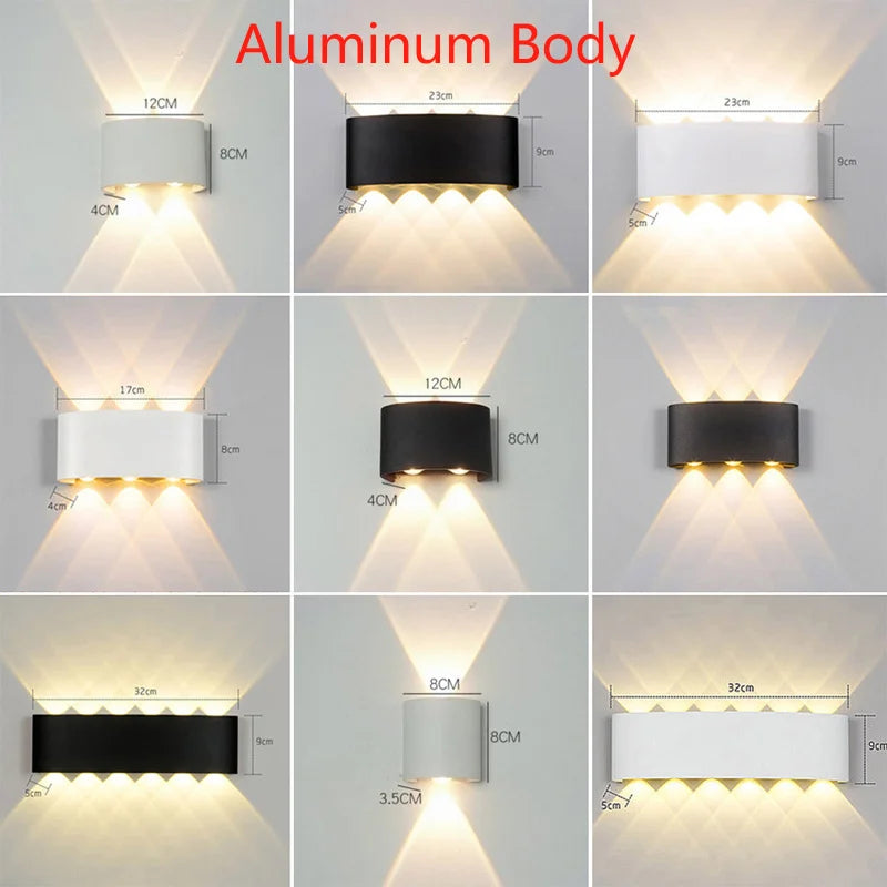 LED Wall Light 2W 6W 8W Waterproof Outdoor Wall Lamp Garden Porch Light Decor for Bathroom Bedroom Living Room AC85-265V