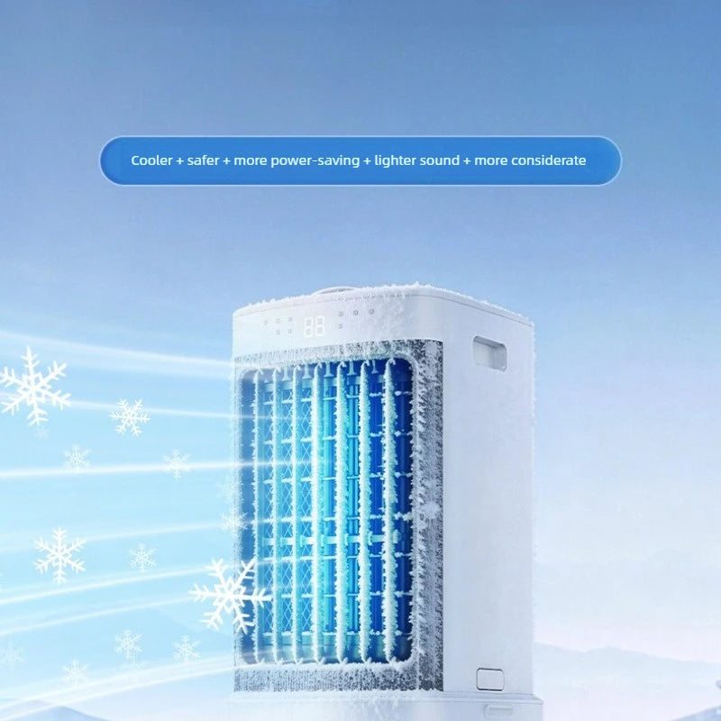 New Mini Air Conditioner Fan Cooling for Whole Room Mobile with Ice Crystals Voice Control Quiet Detachable Filter Air Cooler