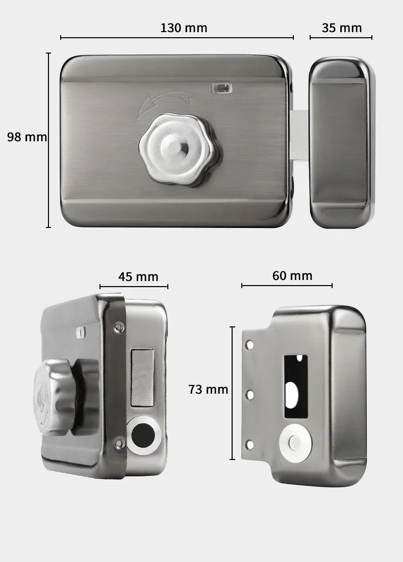 Tuya WiFi APP Double-Sided Fingerprint Smart Lock Waterproof Gate Iron Door RFID Digital Face Recognition Lock Video Intercom