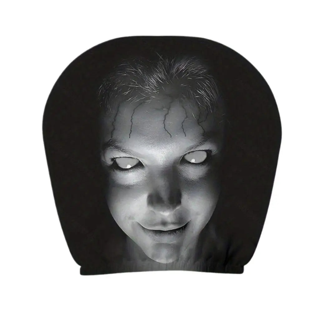 Car Headrest Covers Universal Elastic Fit Horror Theme Skull Design Funny Playful All Occasions Seat Protectors Car Accessories