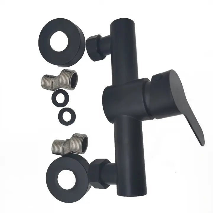 304 Stainless Steel Bathroom Shower Faucet Wall Mounted Triple Bathtub Faucet Hot and Cold Water Mixer Valve Nozzle Tap G1/2in