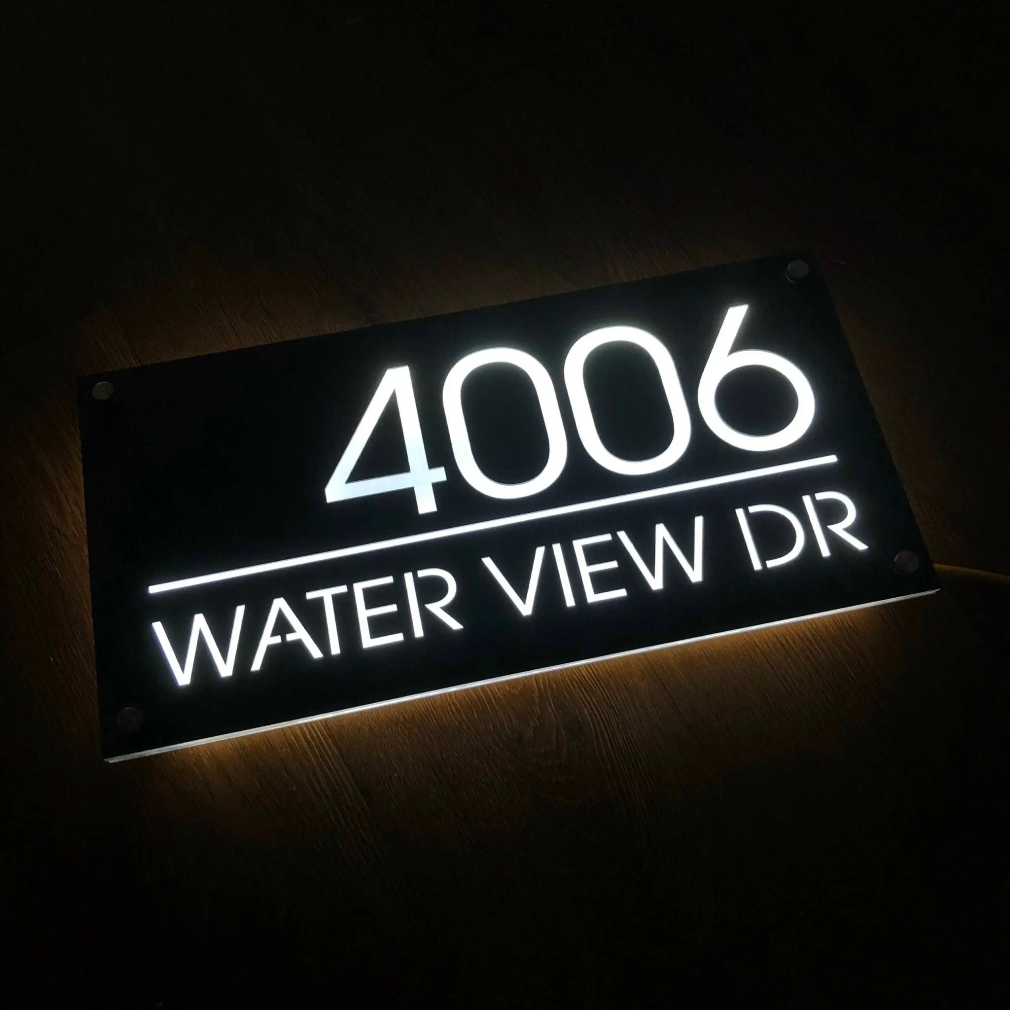House Floating Apartment LED Custom Content Numbers Horizontal Outdoor Modern Light Acrylic Home Llluminated Address Street Sign