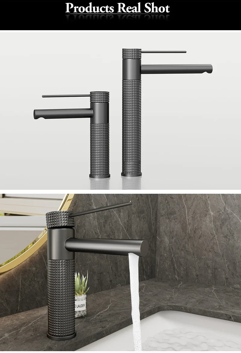 Black Basin Faucet Bathroom Washbasin Water Mixer Tap Hot Cold Water Basin Sink Tap Bathroom Faucet Tap Brushed Gold Faucet