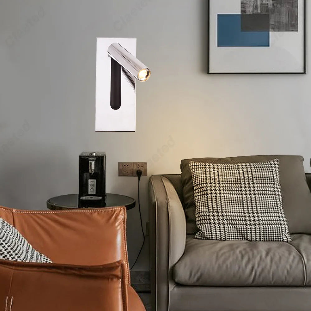 New LED Reading Wall Lamp with Switch and Adjustable Angle Hotel Room Home Bedroom Bedside Lighting Atmosphere Lamps