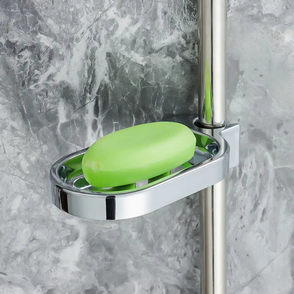 Adjustable Rail Slide Bathroom Bath Shower Soap Dishes Holder For 22 24 25 mm Home
