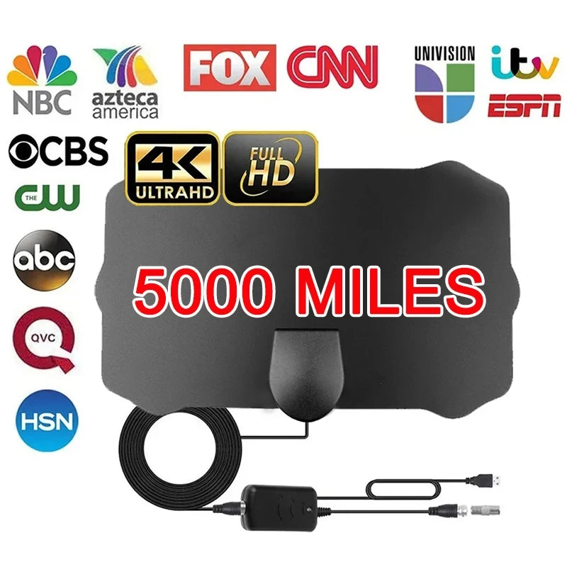 4K Indoor Digital TV Antenna Full HD HDTV Antena DVB-T/T2 DVBT2 Cable TV Antena 500 Miles UHF VHF DTV Antennas Aerial For Car RV
