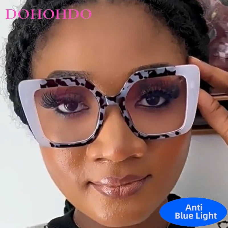 Oversized Square Frame Classic New Fashion Glasses Women Men Luxury Brand Designer Computer Games Anti-Blue Light Eyewear Unisex