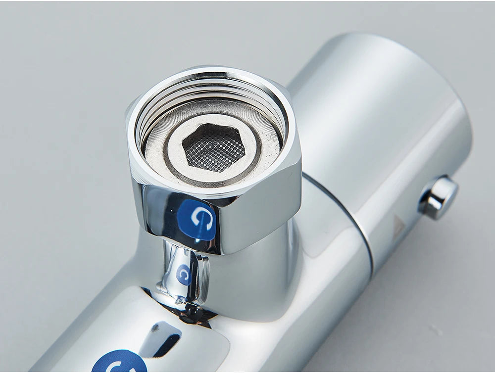 Chrome Thermostatic Shower Faucets Set Bathroom Thermostatic Mixer Tap Hot And Cold Bathroom Mixer Mixing Valve Bathtub Faucet