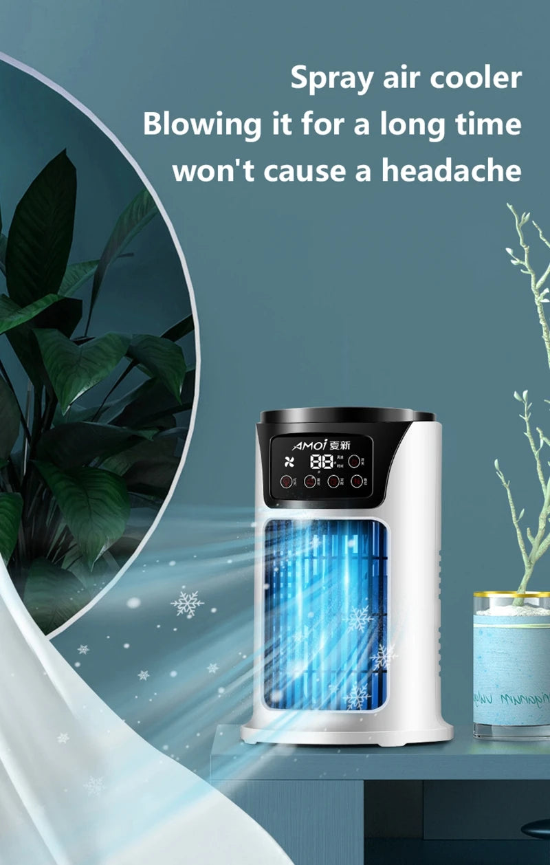 Multifunctional Portable Air Cooler Cold Air-cooled Fan Small Humidification Air Conditioner Natural Fan for Home Office Desktop