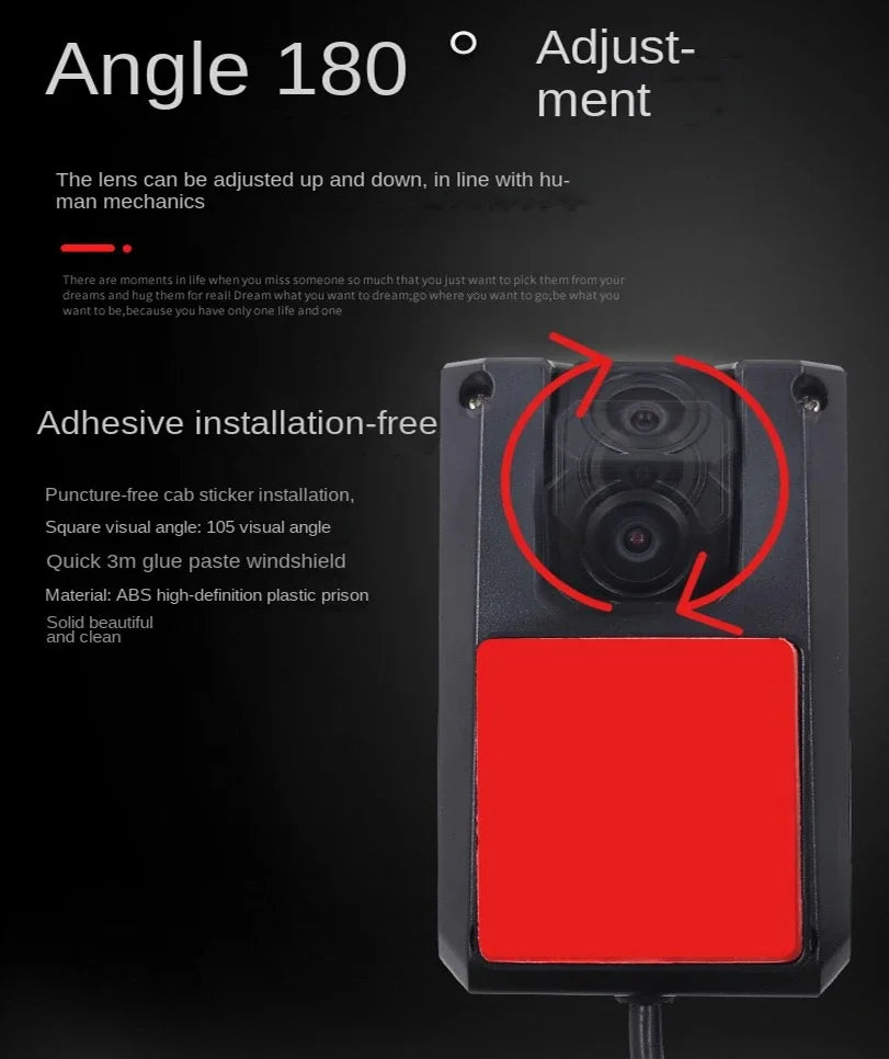 HD Night Vision AHD 1080P Reversing Camera Forward Looking 170 Night Vision 180 Rotatable Waterproof Truck Trailer RV Pickup.