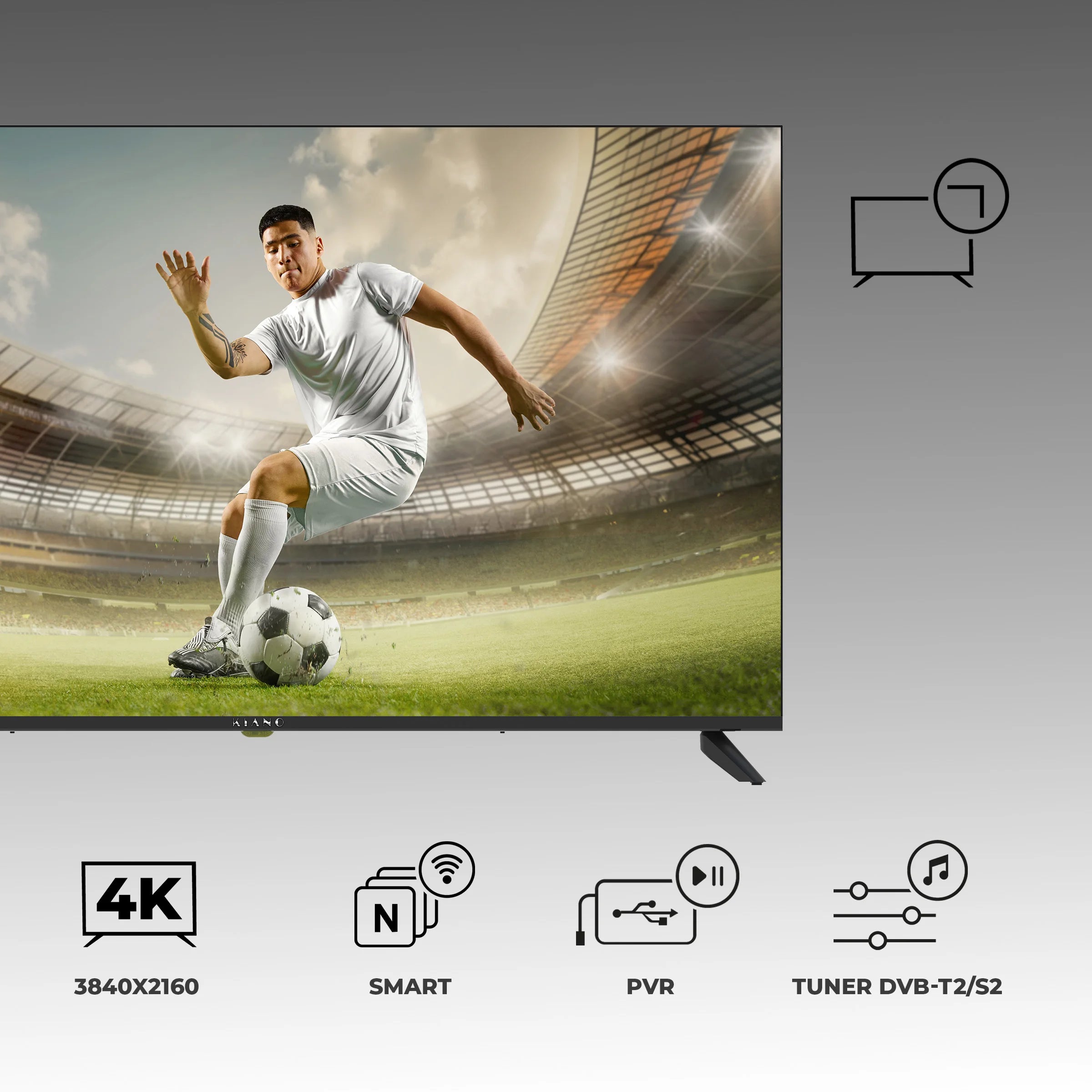 LED TV Kiano Elegance TV 50 "4K UHD Smart Tv WiFi Miracast PVR