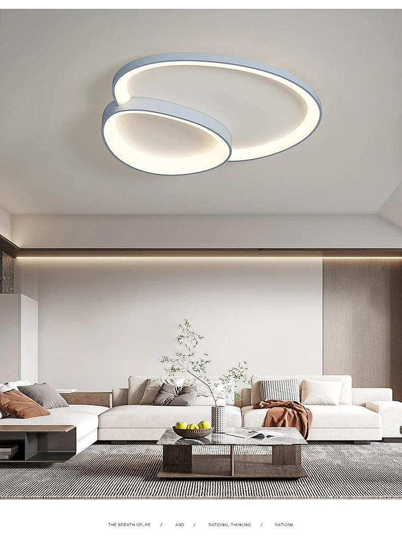 Modern Round LED Ceiling Light with Adjustable Brightness for Living Room Bedroom Dining Room Home Decor Lusters Luminaires
