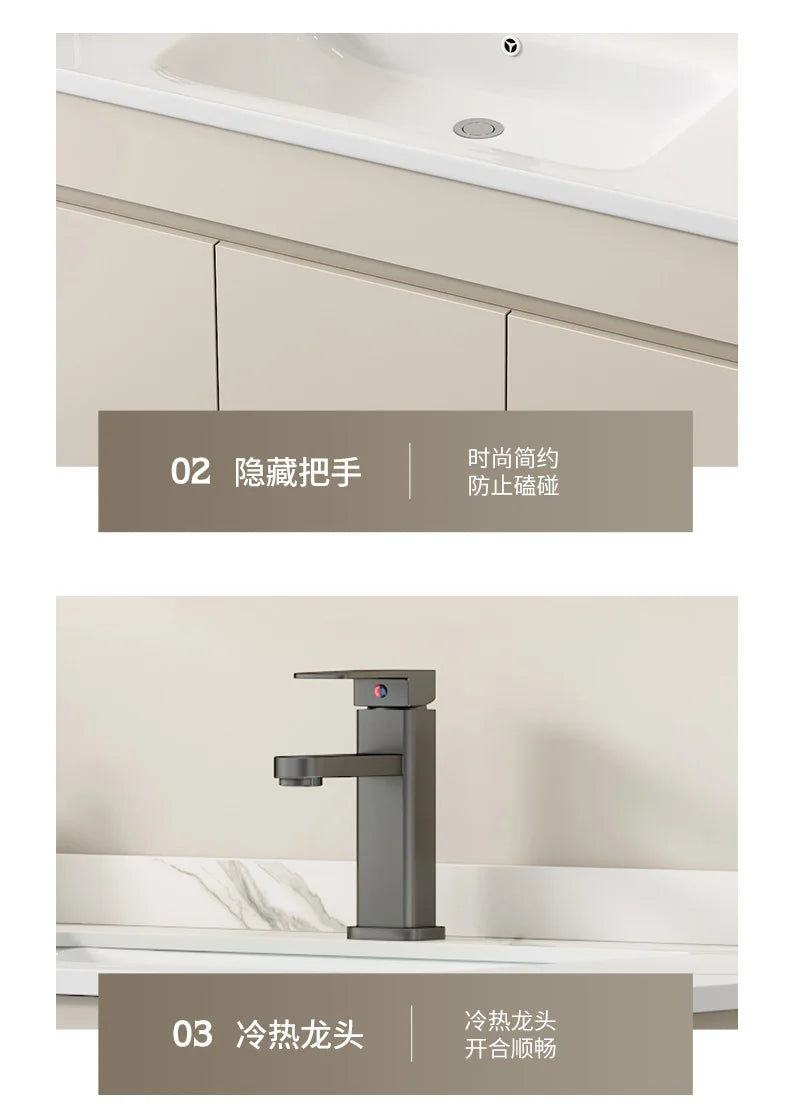 Wall Basin Bathroom Cabinet Set Sink Mirrors Shelves Bathroom Cabinets Storage Organizer Mobile Bagno House Accessories
