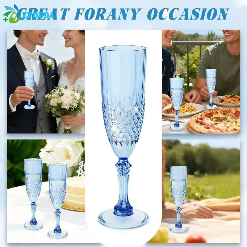 ●1Pcs Transparent Champagne Goblet High Legged Wine Glasses Cocktail Red Wine Brandy Glasses Drinkware Party Bar Wedding Gift