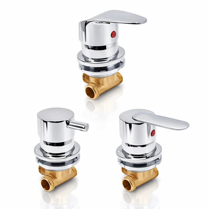 One Way Shower Faucet Mixer Valve Brass Hot Cold Water Diverter Screw Thread Big Hole Size 50-55mm for Shower Room Bathroom