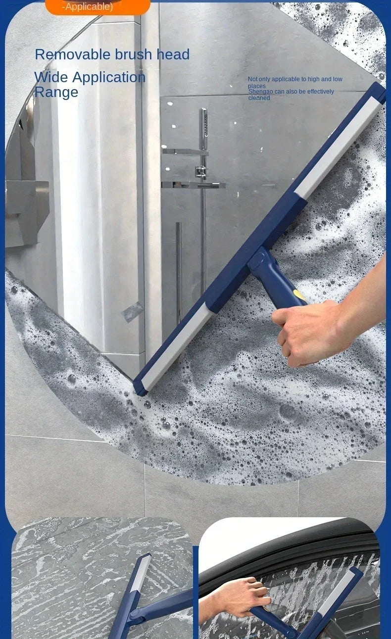 Portable Silicone Telescopic Scraper Mop Household Sweeping Floor Scraping Efficient Cleaning Toilet And Bathroom Brush
