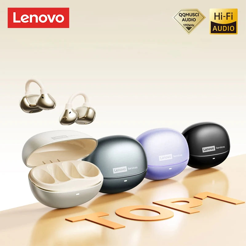 Lenovo RS106 OWS Ear Clip Bluetooth 6.0 Earphones Stereo Sound Sports Music Wireless Headphones Low Latency HD Call Earbuds New