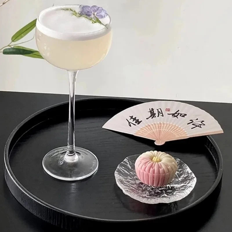 Japanese Handmade Cocktail Martini Glasses Slightly Tipsy Wine Glasses Crystal Tower Cups Goblets Tea Wine Glasses