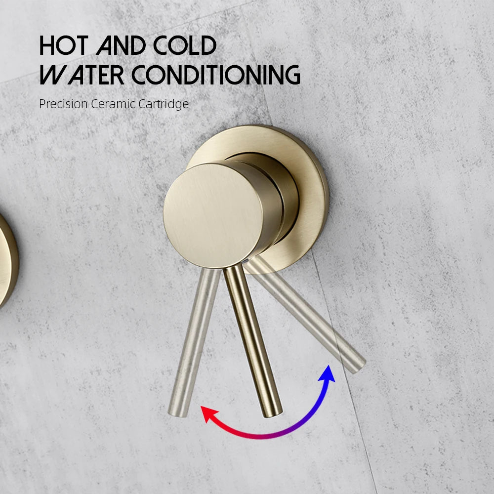 Handheld Shower Bathroom Shower Faucet  Hot & Cold Water Tap Brass Shower Holder And Stainless steel 1.5M Hose Wall Mount Mixer