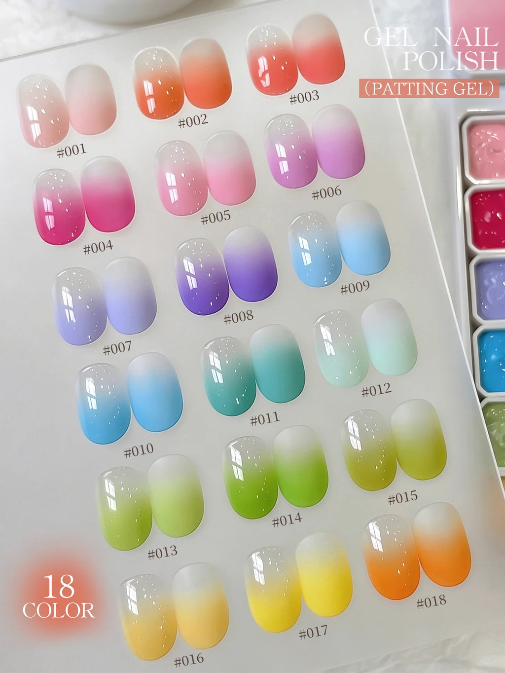 XEIJAYI 18 Colors Patting Gel Smudge Canned High Saturation Popular Semi-Solid Nail Polish Gel Women's Salon Manicure DIY