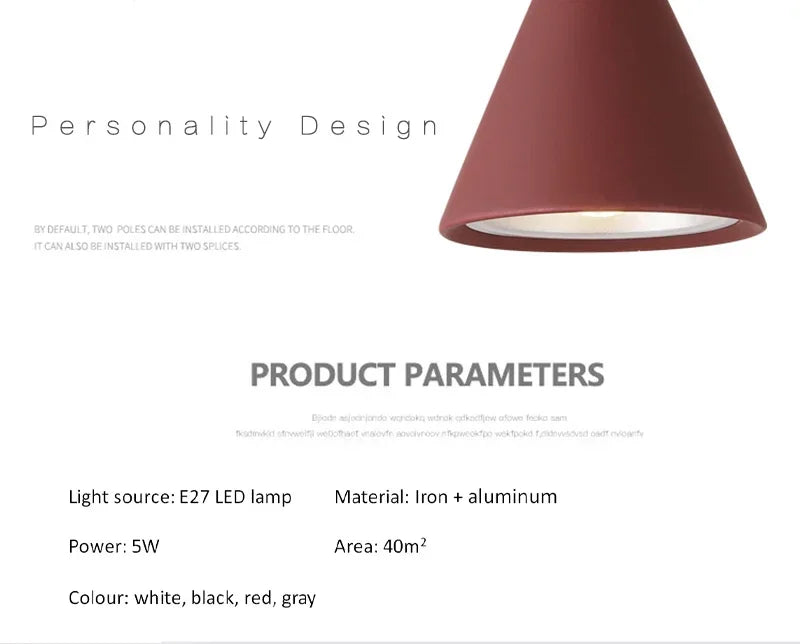 Modern LED pendant light in black and white E27 bedroom table dining room hanging light lampshade home cabinet suitable for