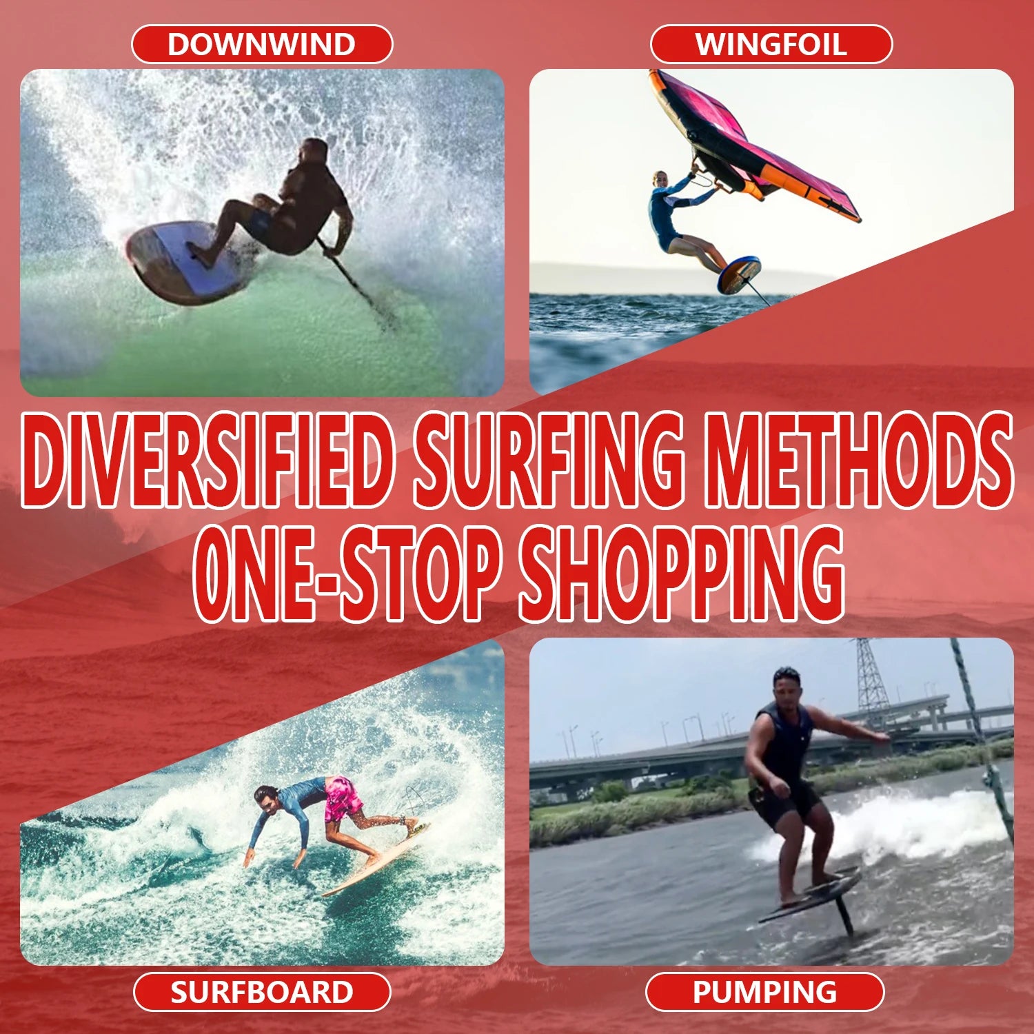 New Design Foil Pumping Electric Water Play Wave Surfing Hydrofoil Surfboard With Detachable Handle bar Carbon Board Handlebars