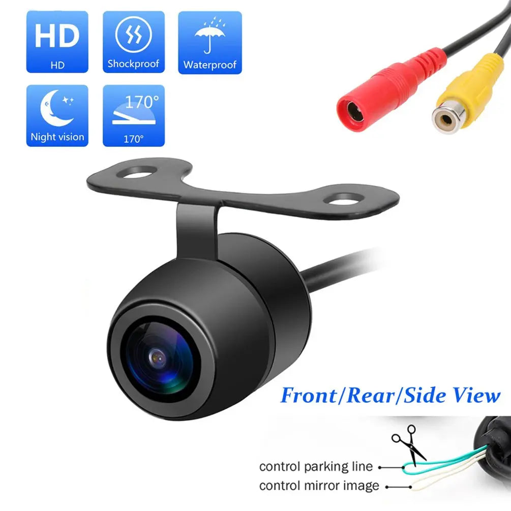 Car high-definition camera, large-angle waterproof CMOS car rear/front/side view reversing camera, rear pull-out camera