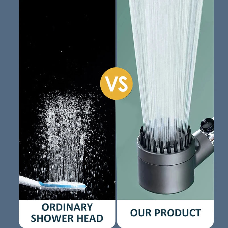 High Pressure Shower Head 3 Mode Adjustable Showers with Massage Brush Saving Water Filter SPA Showerhead Bathroom Accessories