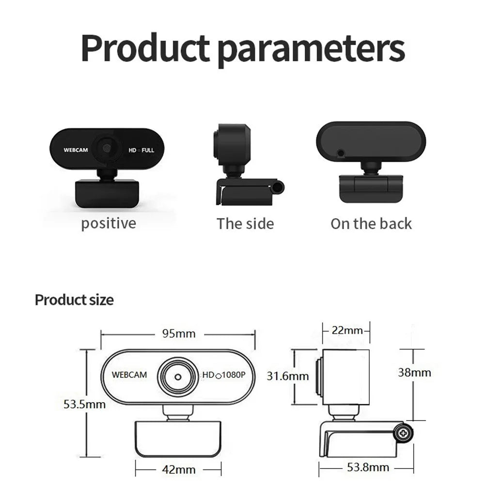 HD 1080P/2K Web Camera USB Camera Built In Microphone USB Network Camera Web Camera Autofocus Business Webcam for PC Laptop