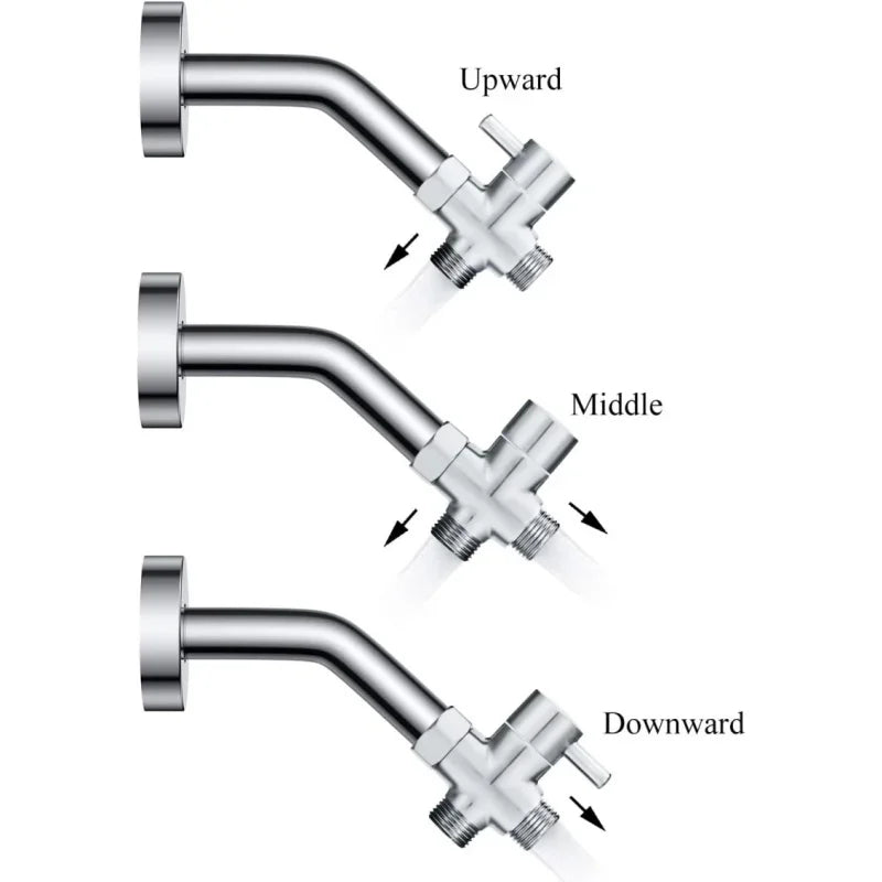 Metal 3 Way Shower Head Diverter Valve G1/2 Three Function Switch Adapter Connector Head Faucet Bathroom Accessories