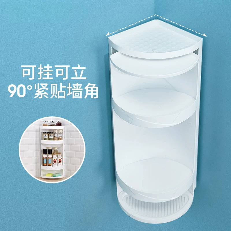 Non porous corner cabinet bathroom corner multifunctional wall mounted storage rack