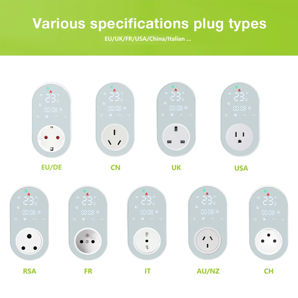 Tuya WiFi Smart Thermostat Socket APP Control Temperature Controller 16A 220V Digital Thermostat Switch EU Plug for Household