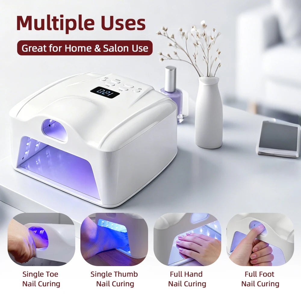 Comeuv Nail Lamp Single Toe Single Finger Gel Nail Curing Lamp Full Hand Fast Drying LED Light Nail Dryer Auto Sensor Dual Lamp