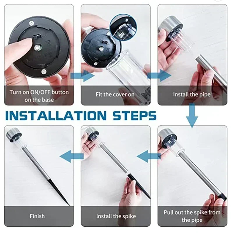 Outdoor Solar Garden Lights Auto On Off Pathway Lights for Yard Lawn Walkway Driveway Landscape Lighting  Clearance