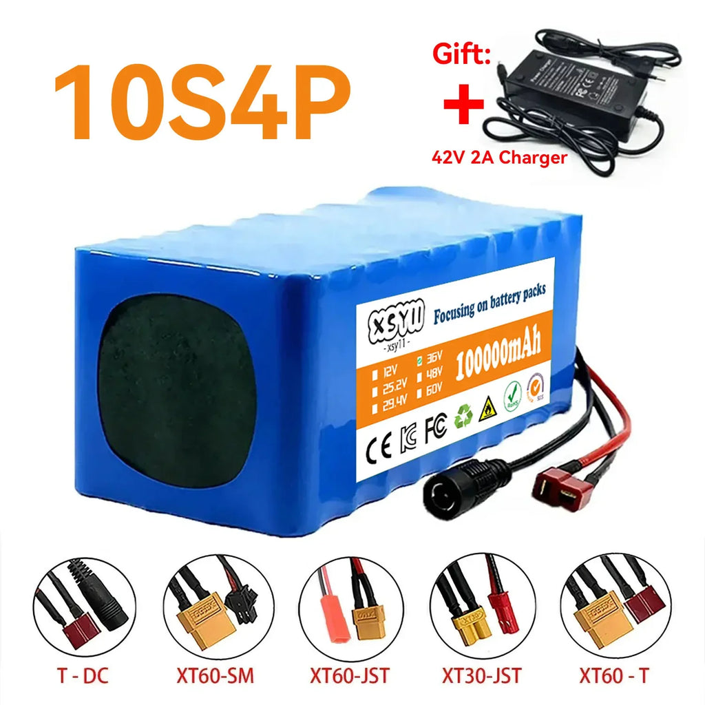 10S4P Electric Scooter 100Ah 36V Lithium Battery 18650 Battery Pack 36V 100Ah Electric Scooter Electric Scooter Battery 36V