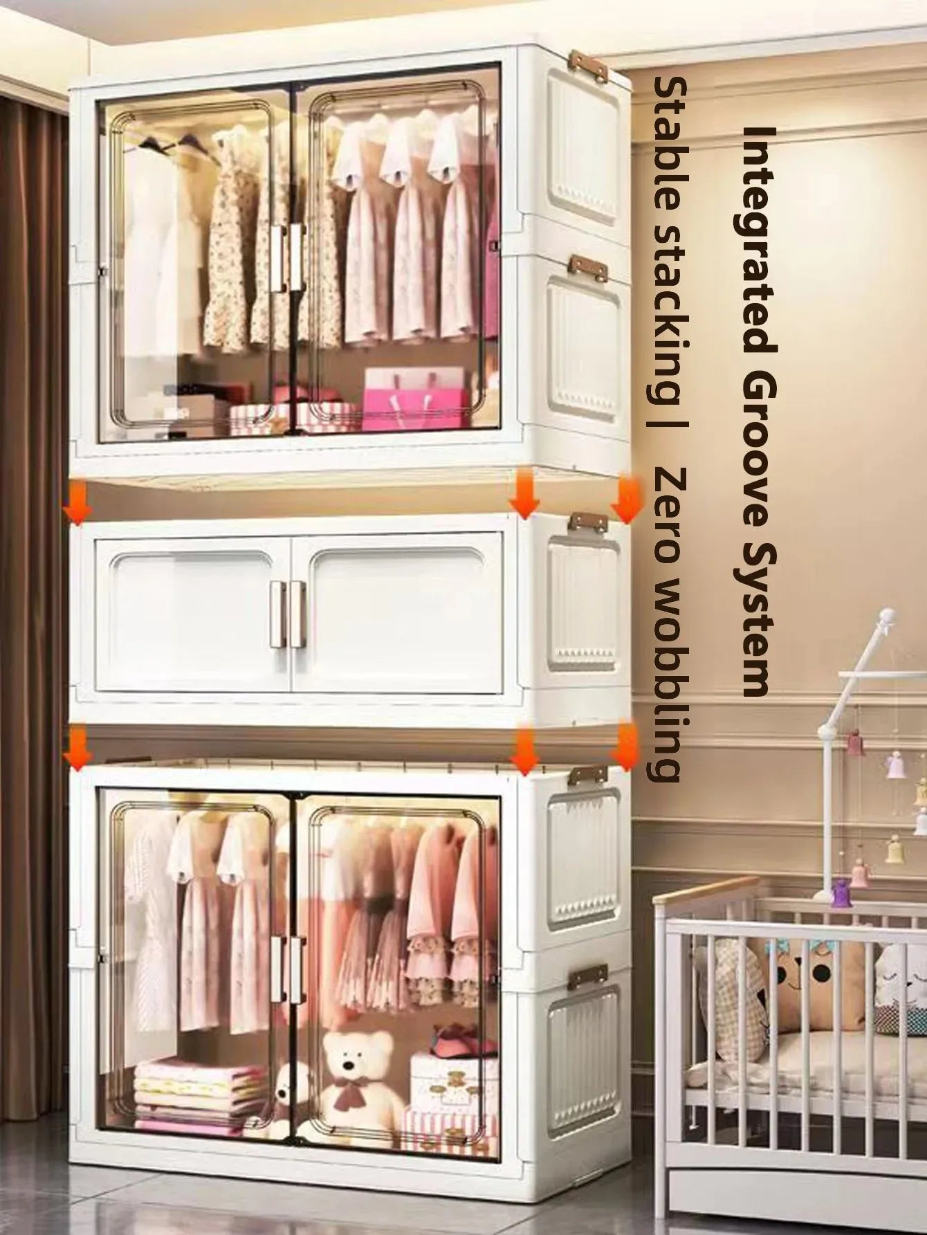 Folding Storage Cabinet Wall Mounted Foldable Locker Compact Organizer for Home Office Space Saving Design
