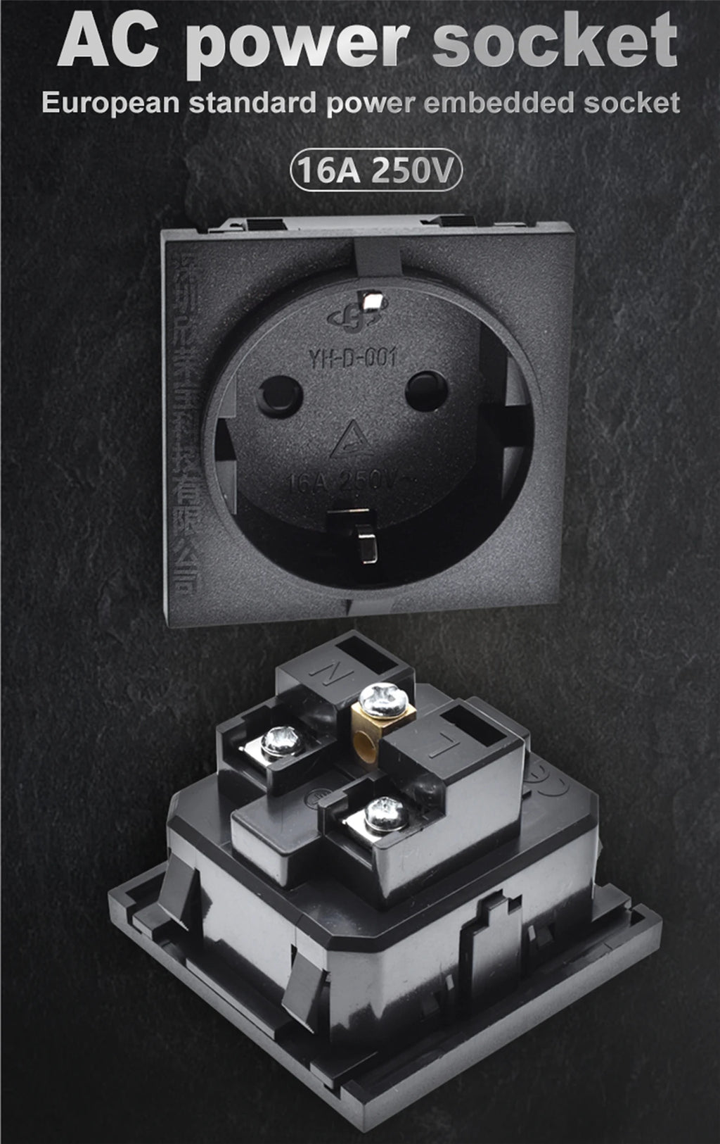 Europe socket embedded industrial outlet Inverter output socket EU universal electrical Russia,South Korea AC power connector16A