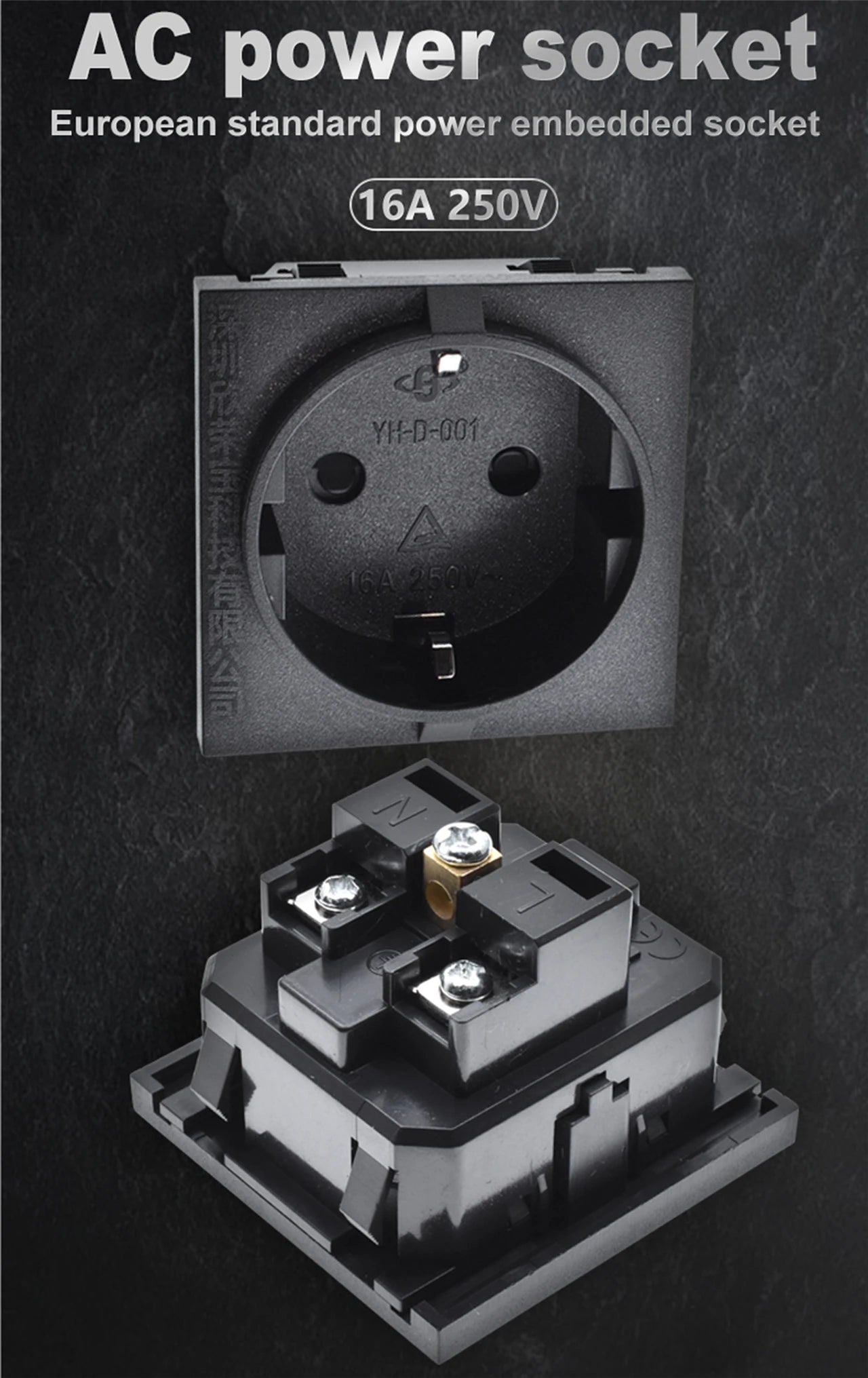 Europe socket embedded industrial outlet Inverter output socket EU universal electrical Russia,South Korea AC power connector16A