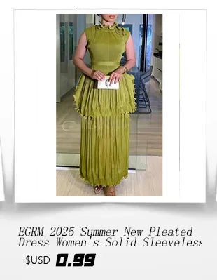 EGRM Pleated Party Dress Women's High Quality Beaded Color Block Long Sleeve Loose Fit Flared Maxi Evening Dresses 9R5303