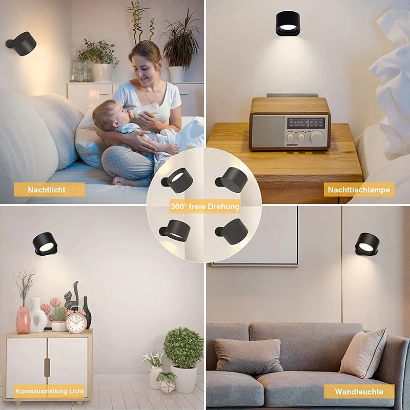 LED Wall Sconces light 3 Brightness Levels 3 Color Modes Wall Lights 2000mAh Battery Remote Control Home Lights Home Decor Items