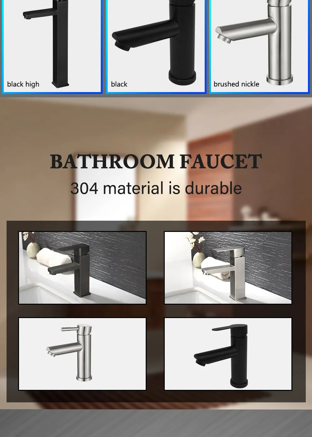 Bathroom Faucets Hot and Cold Mixer Faucets Vanity Bathroom Kitchen Deck Mounted Bathroom Sink Faucets（hose not include）