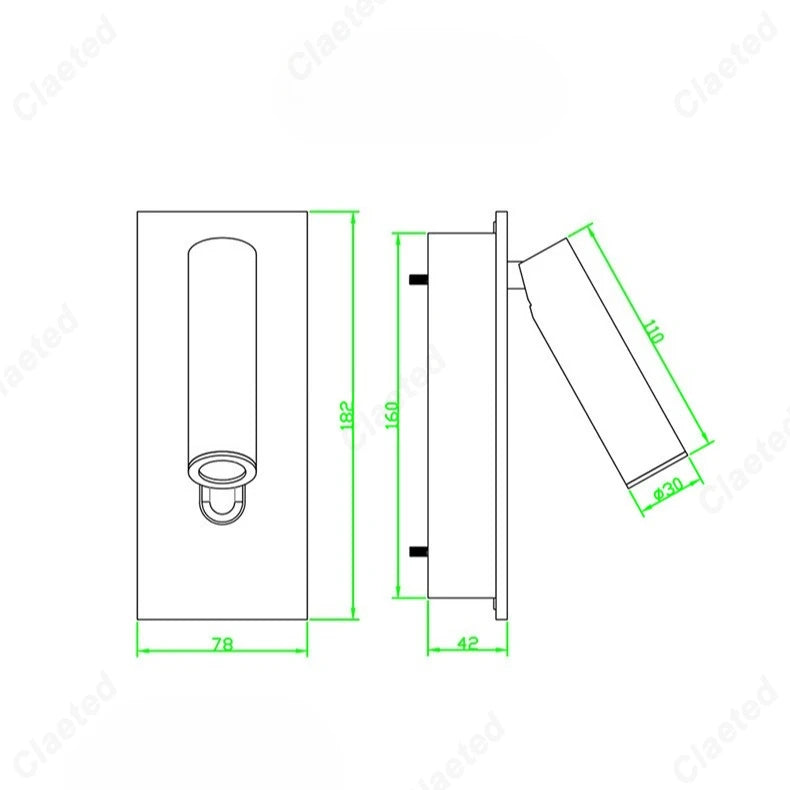 New LED Reading Wall Lamp with Switch and Adjustable Angle Hotel Room Home Bedroom Bedside Lighting Atmosphere Lamps