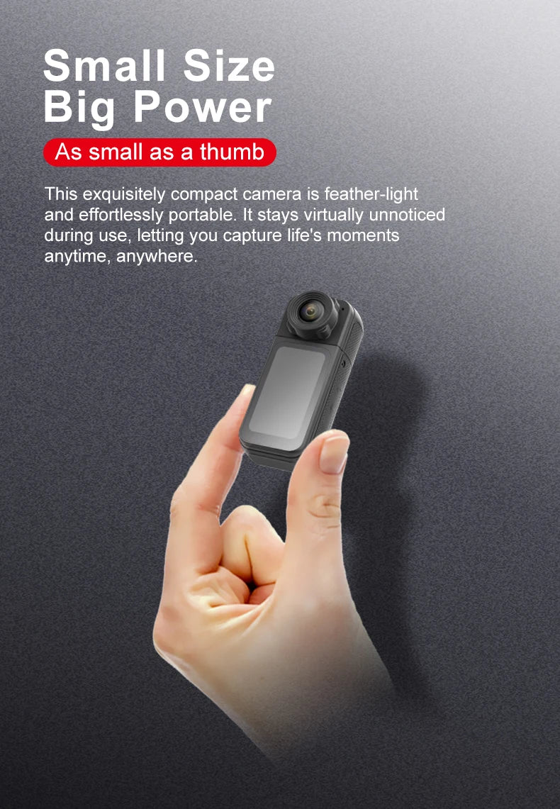 Thumb Camera Motion HD Pocket Camera DV Pet First-Person POV Camera for Outdoor Carrying and Cycling Recording