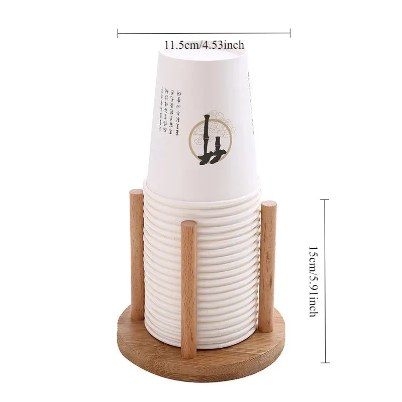 Disposable Paper Cup Storage Rack Wooden Guest Paper Cup Sorting Rack Embedded Cup Holder Household Cup Picker