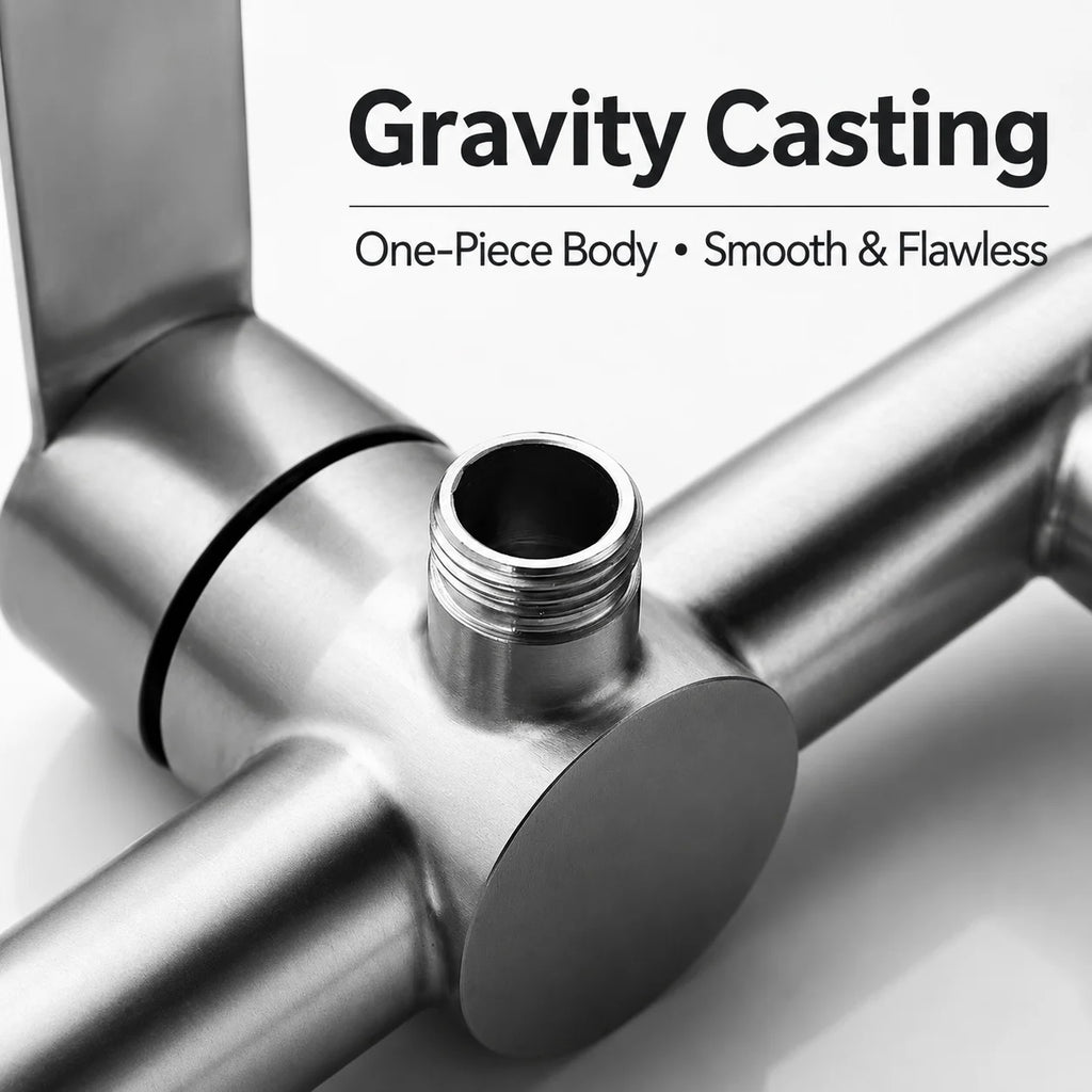 Stainless Steel Concealed Shower Mixer Valve Wall Mount Hot Cold Water Mixing Tap for Bathroom