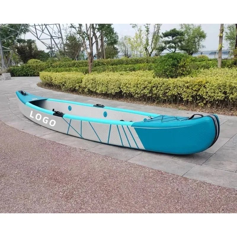 Inflatable Kayak 465CM Inflatable 3 Person Fishing Paddle Boat ,0.6mm PVC 8CM Drop Stitch 3 Chambers Ship for Ocean Lake Sea